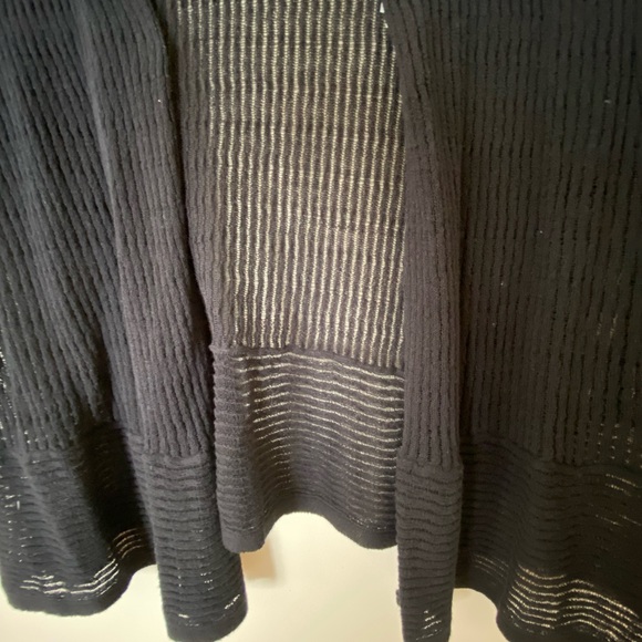 Chicos Easywear black see through short cardigan 25” from Shoulder size L - Picture 2 of 5